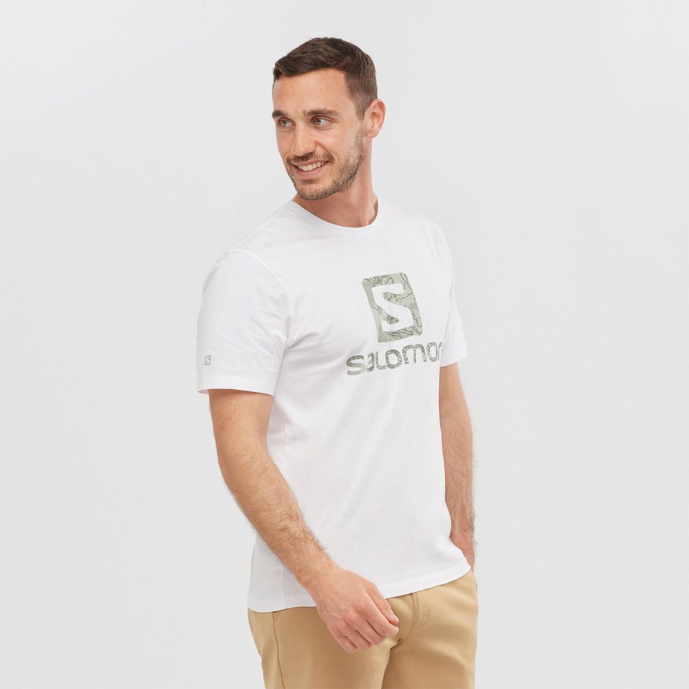 SALOMON OUTLIFE LOGO Philippines - Men's Tee Shirt - White | 976124-GOJ